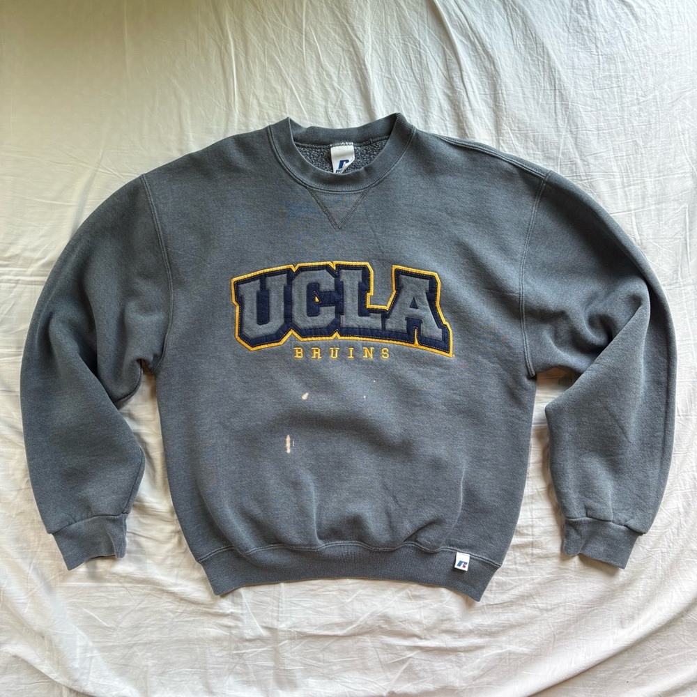 UCLA Crewneck, embroidered, blue/grey